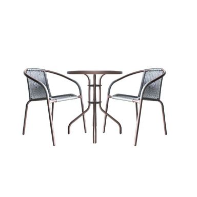 Chrome Coffee Table and Outdoor Dining Set