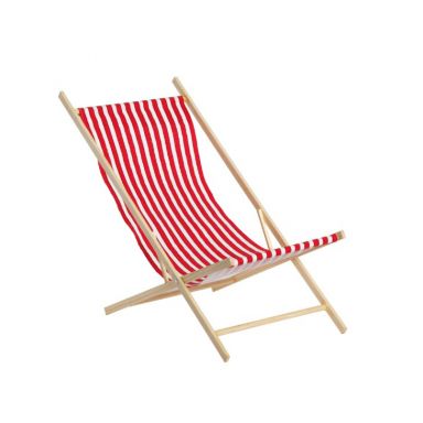 Red and White Stripped Foldable Outdoor Chair